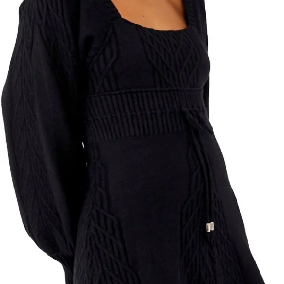 Free People NWT Emmaline Sweater Mini Dress Black - Picture 2 of 8